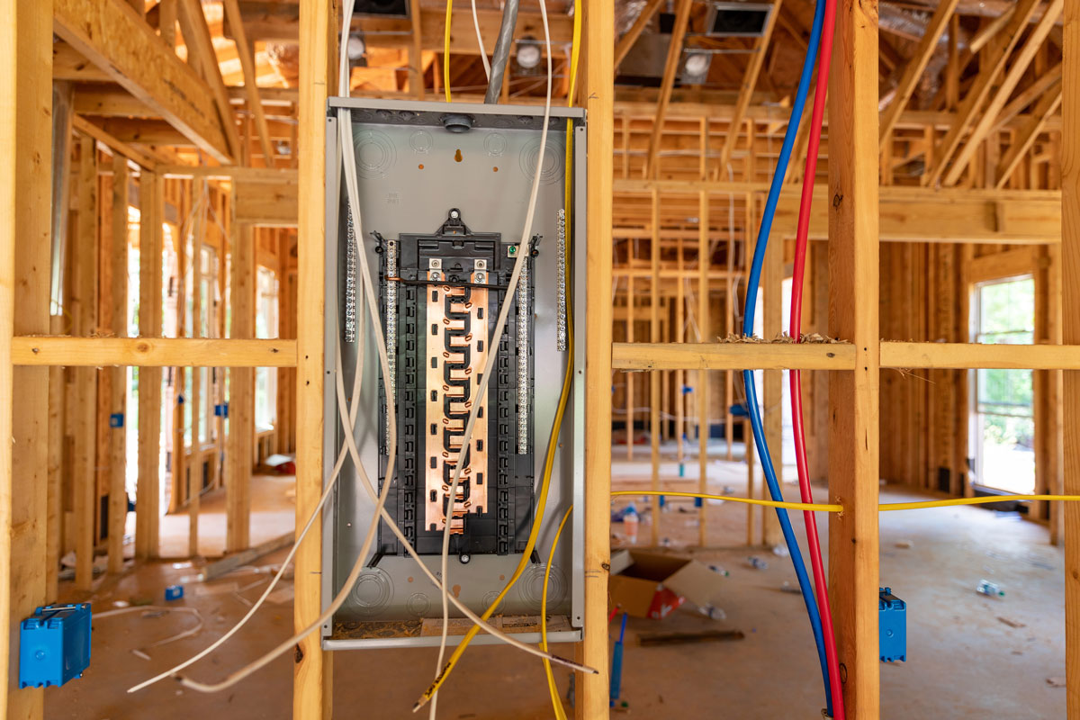 hvac-work-new-construction New construction electrical in framed wall